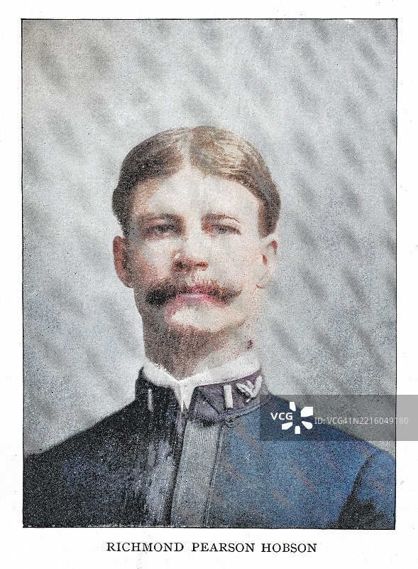 美国海军准将里士满·皮尔森·霍布森（出生于1870年8月17日），曾于1907年至1915年担任阿拉巴马州的美国众议员。图片素材