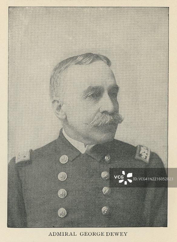 乔治·杜威（出生于1837年12月26日）的肖像，海军上将，历史上唯一一位在美国获得该军衔的人。图片素材