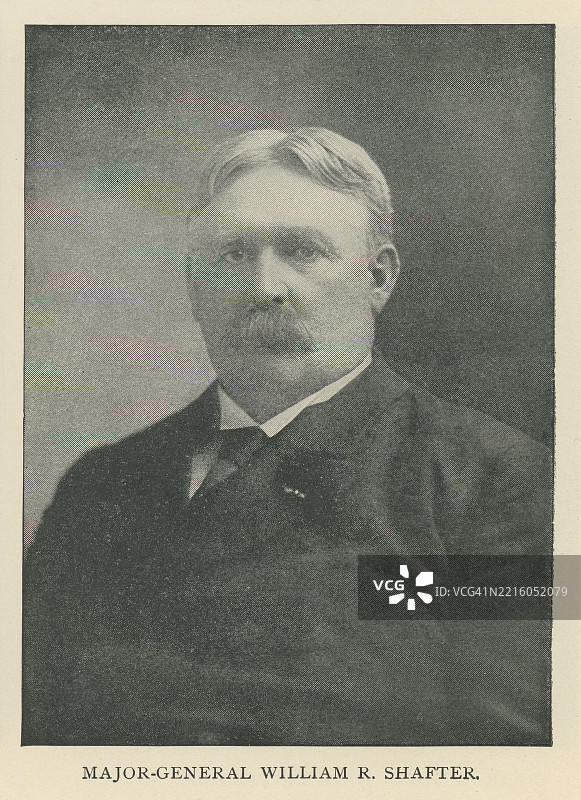 威廉·鲁弗斯·沙夫特的肖像（生于1835年10月16日），他是美国内战期间的联邦军军官，因在费尔欧克斯战役中的表现获得美国最高军事荣誉——荣誉勋章。图片素材