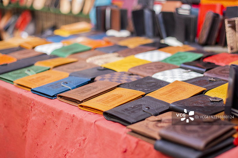 手工皮革钱包图片素材