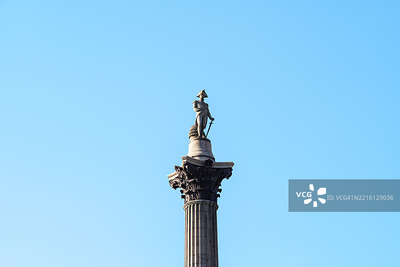 特拉法加广场的纳尔逊纪念柱 - 伦敦图片素材