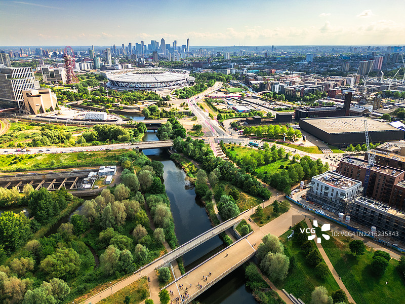 英国东伦敦斯特拉特福德的鸟瞰图图片素材