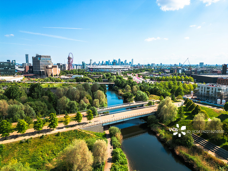英国东伦敦斯特拉特福德的鸟瞰图图片素材