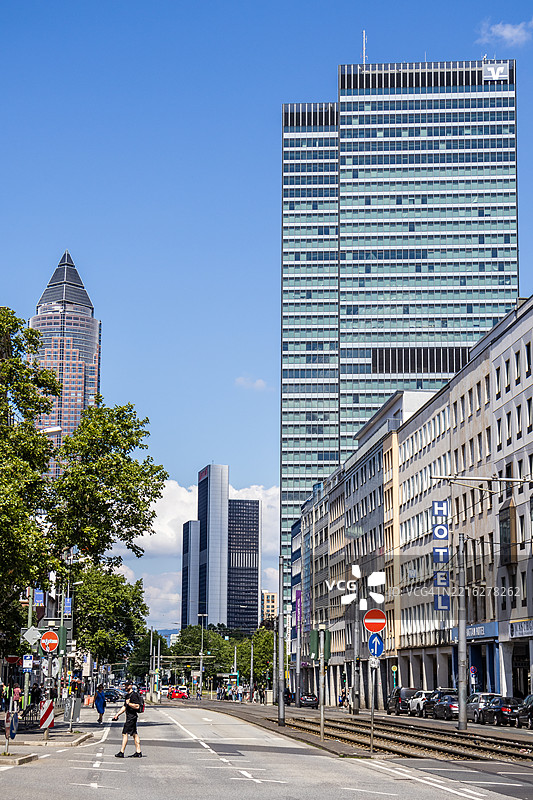 法兰克福市中心的摩天大楼图片素材