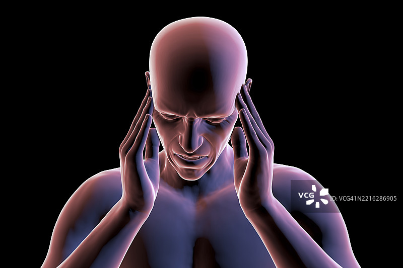 头痛插图图片素材