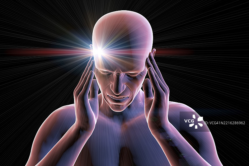 头痛插图图片素材