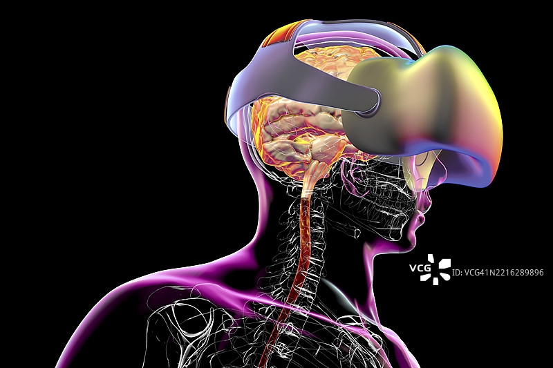 虚拟现实，概念插图图片素材