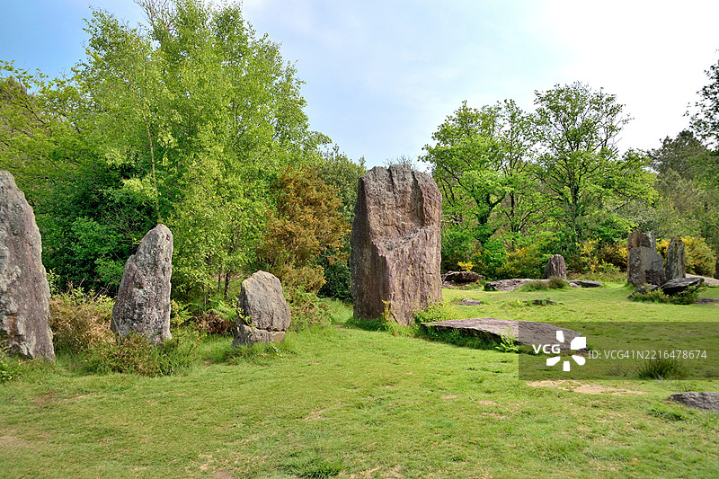 蒙特讷夫，皮埃尔·德罗伊特对齐的巨石遗址图片素材