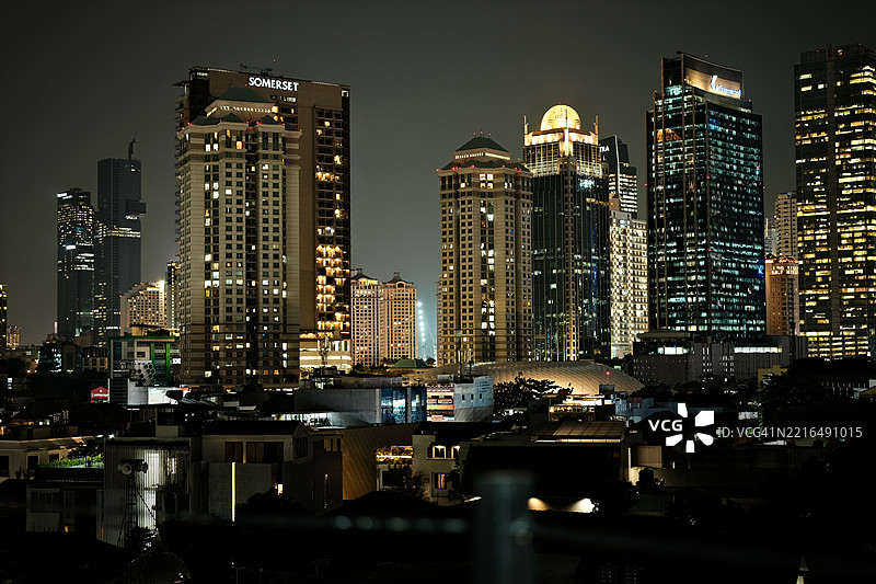 印度尼西亚雅加达商业区黄昏时分图片素材