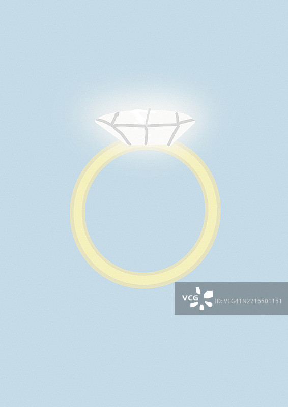 象征奢华与浪漫的钻石戒指插图图片素材