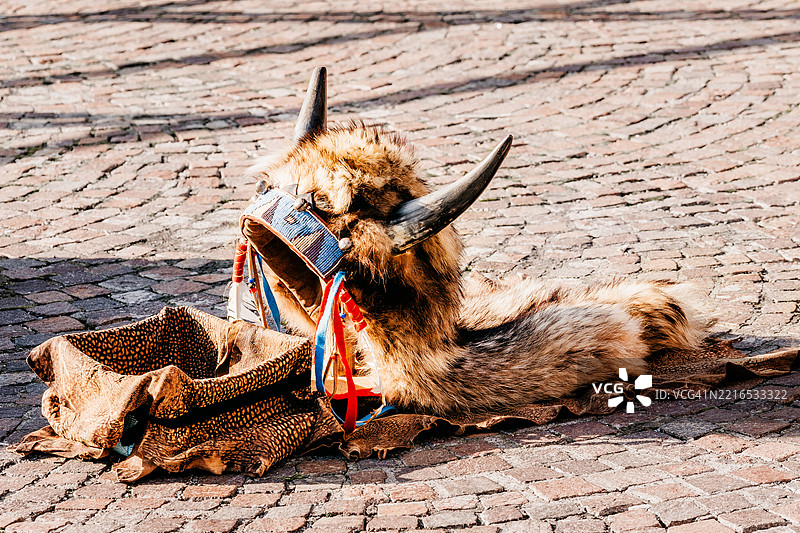 带角的美式头饰 传统服装的一部分图片素材
