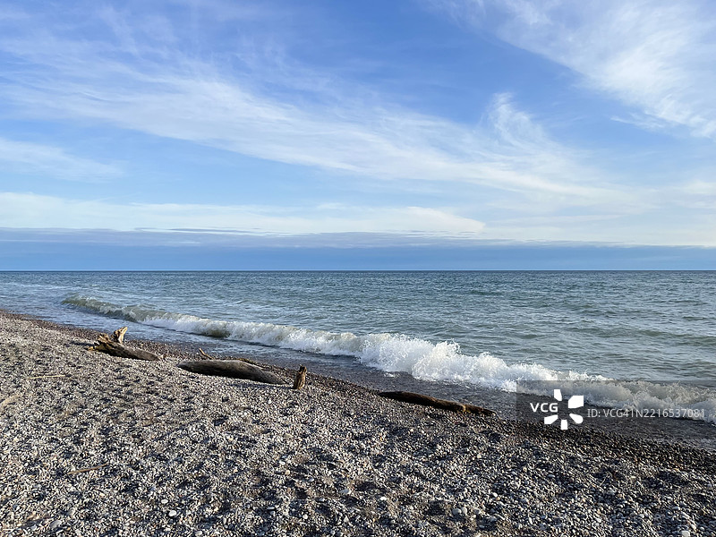 安大略省奥沙瓦的海洋与天空的美丽景色图片素材