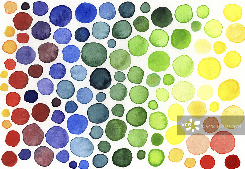 色彩斑斓的水彩圆点图案作为抽象背景图片素材