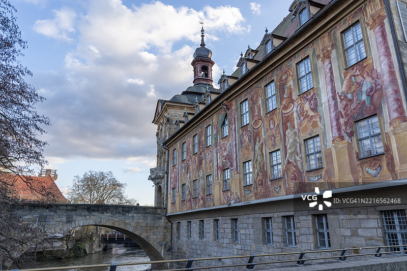 德国巴姆贝格老市政厅色彩斑斓的历史外立面图片素材