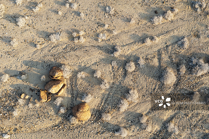 干涸的河流经过多年干旱后，长满了耐旱灌木，鸟瞰图，无人机拍摄，卡奥科兰，库内内地区，纳米比亚图片素材