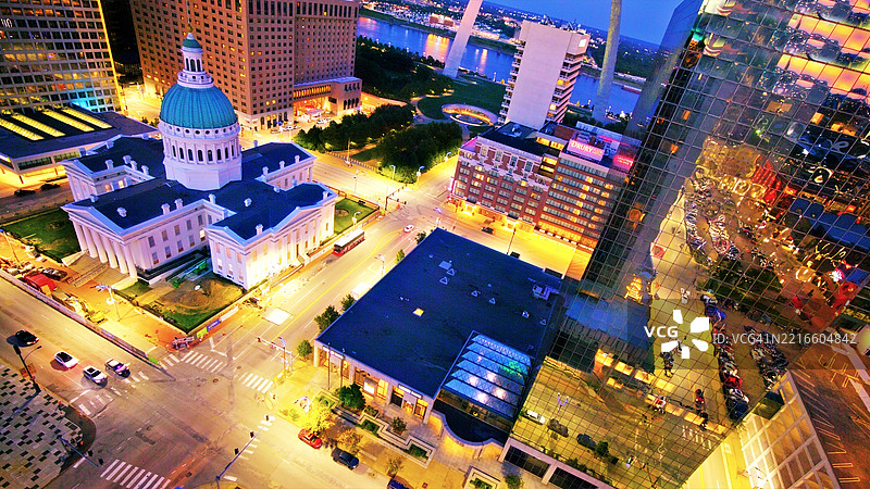 圣路易斯，法院，酒店，金融大楼。图片素材