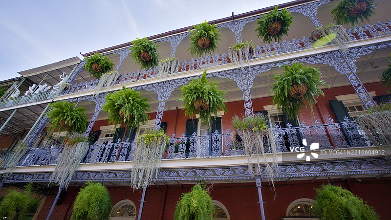 新奥尔良建筑上的华丽阳台图片素材