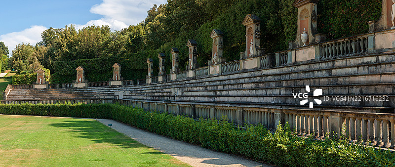 意大利佛罗伦萨 - 2022年8月30日 波波里花园的大阶梯图片素材