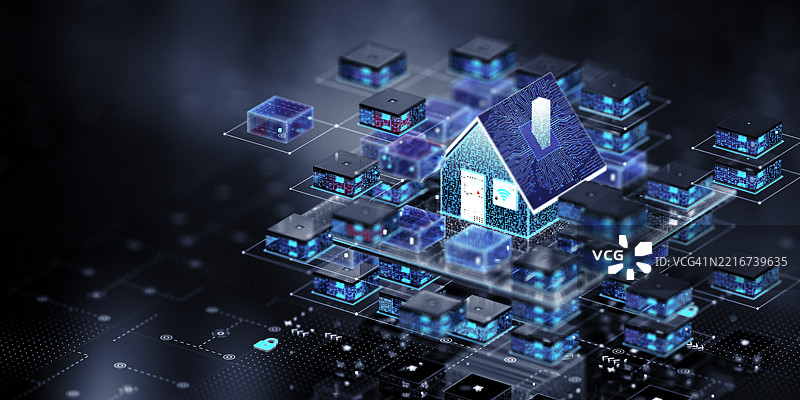 智能家居网络安全概念图片素材