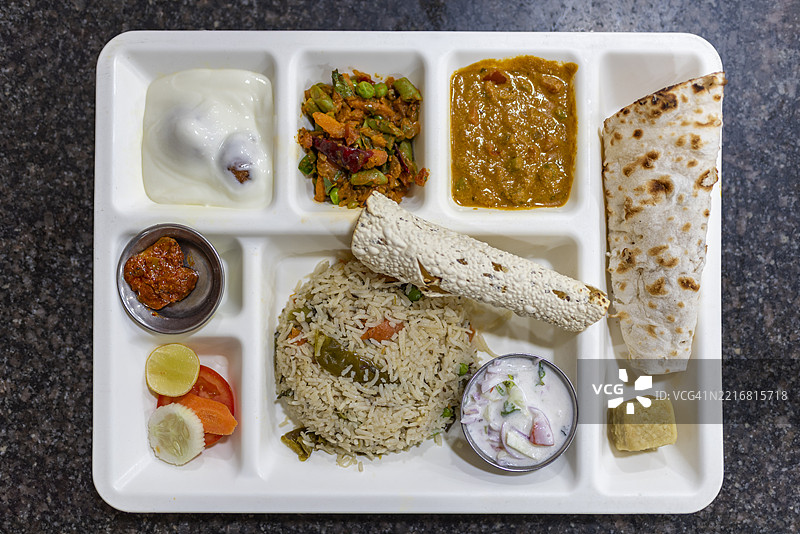 南印度蔬菜塔利，坎奇布拉姆，泰米尔纳德州图片素材