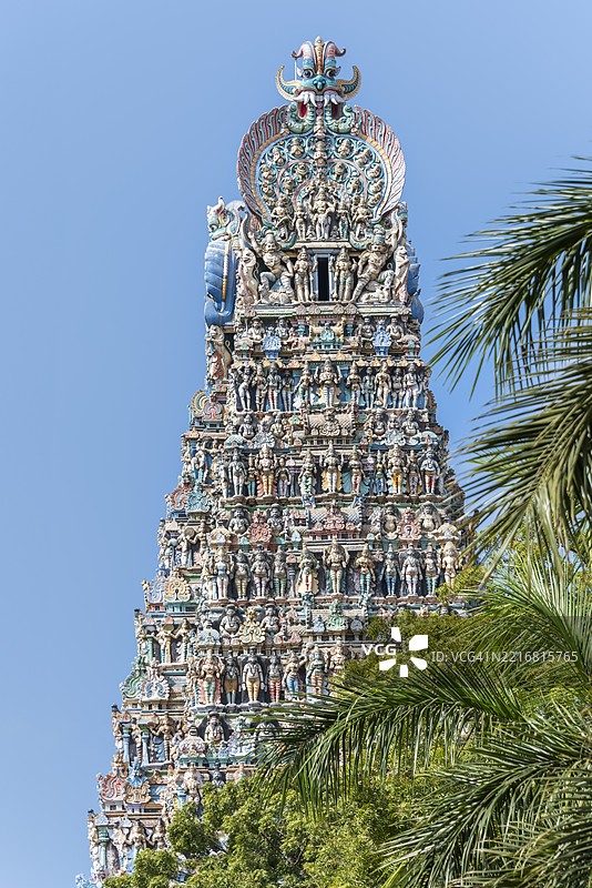斯里梅纳克希寺，德拉维达风格的塔楼，马杜赖，泰米尔纳德邦，印度图片素材