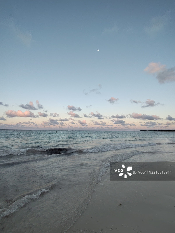 海滩与月亮图片素材
