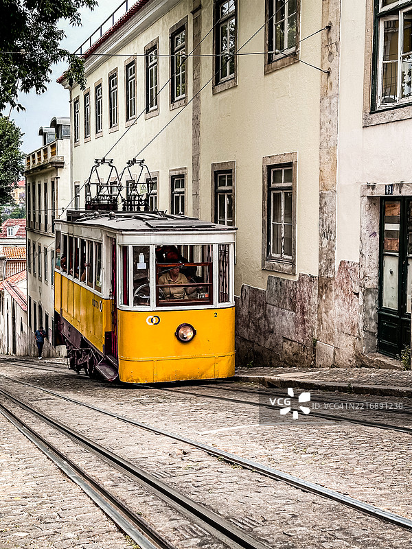 里斯本的格洛里亚缆车，葡萄牙。VI图片素材