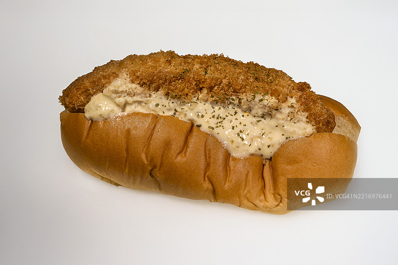 白鱼片三明治配塔塔酱图片素材