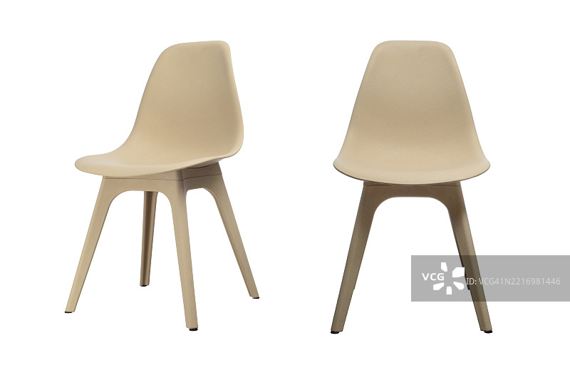 两把米色塑料椅子图片素材