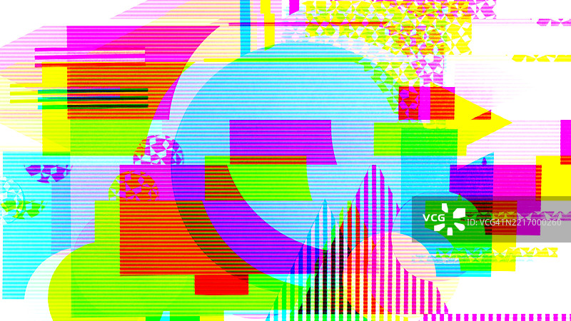 未来派故障抽象图案，采用霓虹色彩，适用于80年代Y2K数字设计图片素材