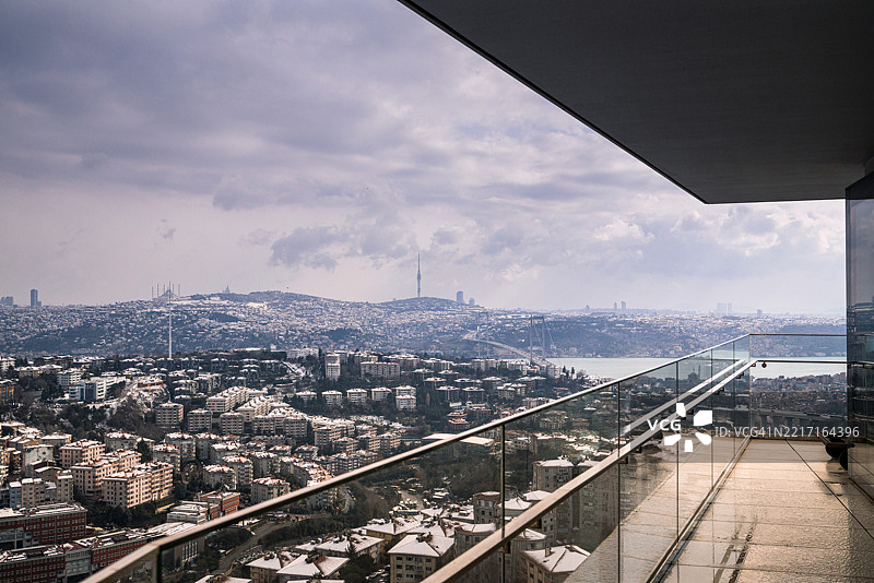 伊斯坦布尔的城市转型，现代建筑，雪景城市风光图片素材