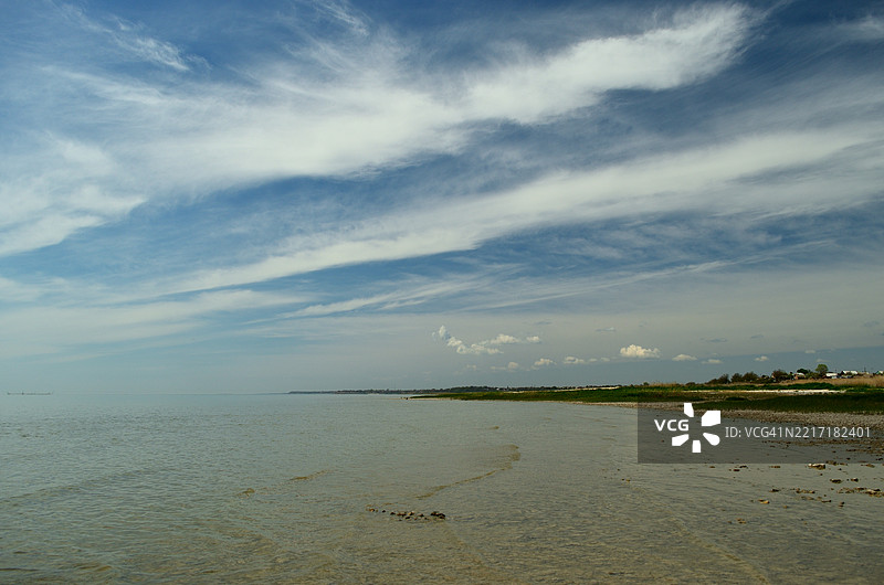 海滩与天空的美丽景色图片素材