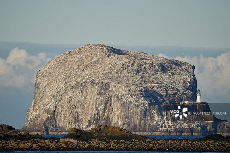 北贝里克的海洋与天空的美丽景色，苏格兰，英国图片素材