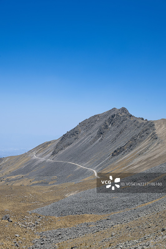 托卢卡火山，墨西哥 清澈蓝天下的沙漠风景，墨西哥图片素材