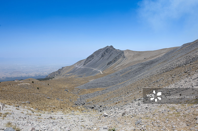 托卢卡火山，墨西哥 蓝天映衬下的沙漠美景，墨西哥图片素材