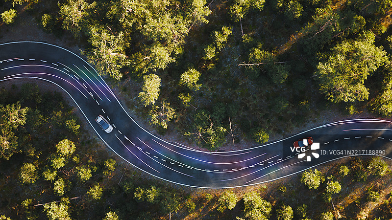 乡村道路俯视图图片素材