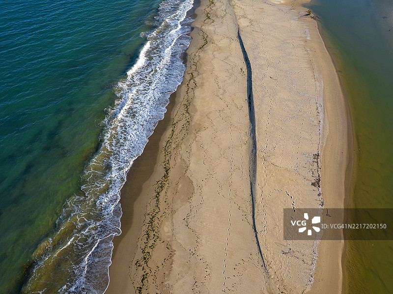 海滩的鸟瞰图图片素材