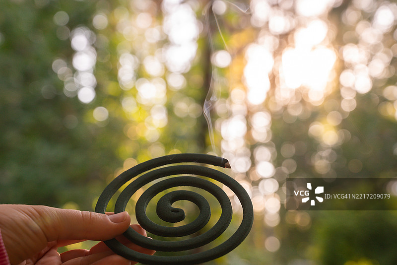 冒烟的蚊香螺旋驱蚊剂 蚊子杀虫剂图片素材