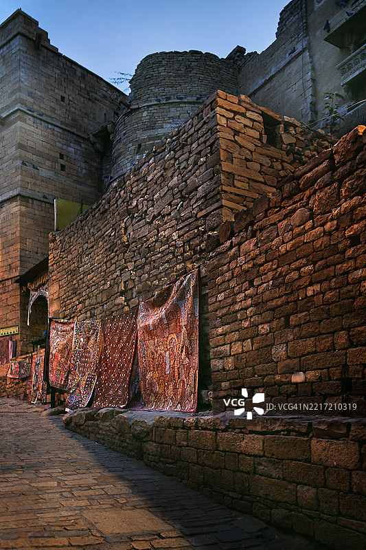 印度杰伊萨尔梅尔的街市图片素材