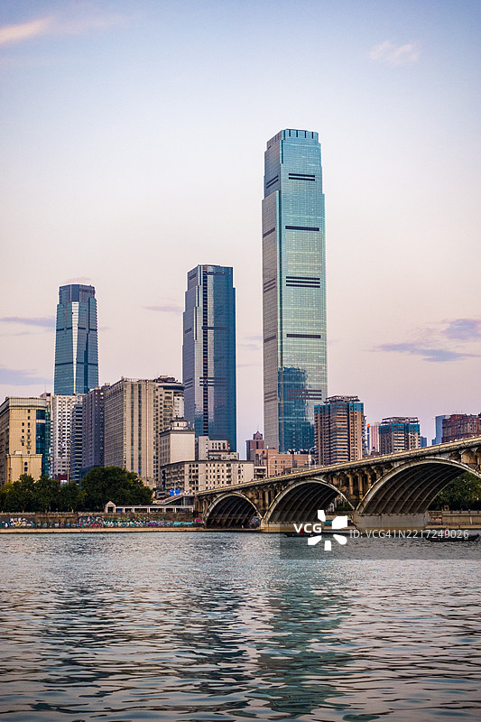 长沙湘江和橘子洲大桥，中国图片素材