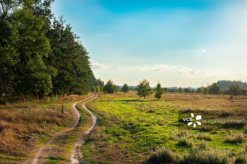 乌克兰天空下的田野美景图片素材