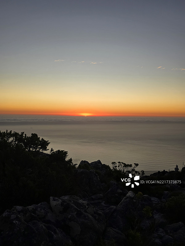 日落时分，海洋与天空的美丽景色，南非西开普省开普敦大都市区图片素材