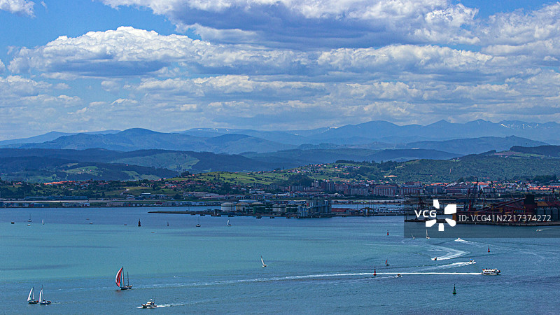 海洋与多云天空的美丽景色图片素材