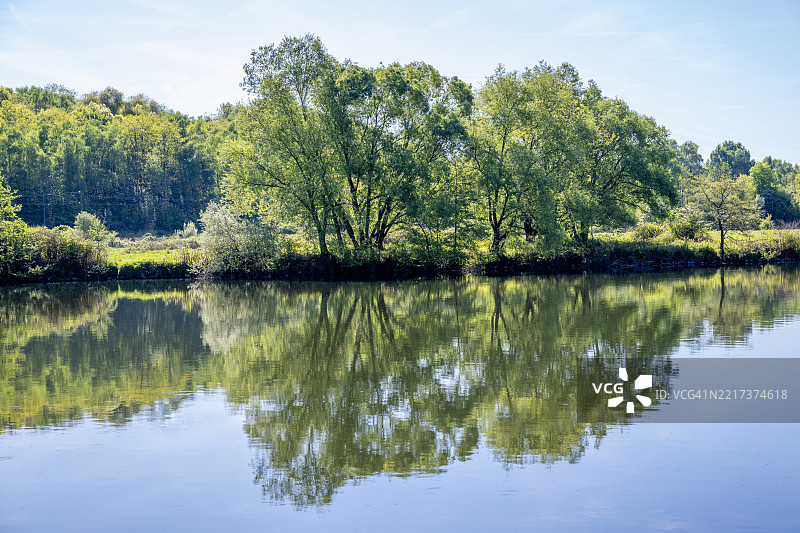 湖泊与天空的美丽景色图片素材