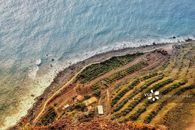 海滩的高角度视图图片素材