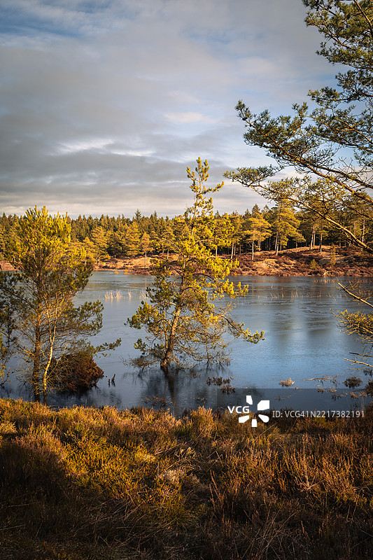 湖泊与天空的美丽景色图片素材