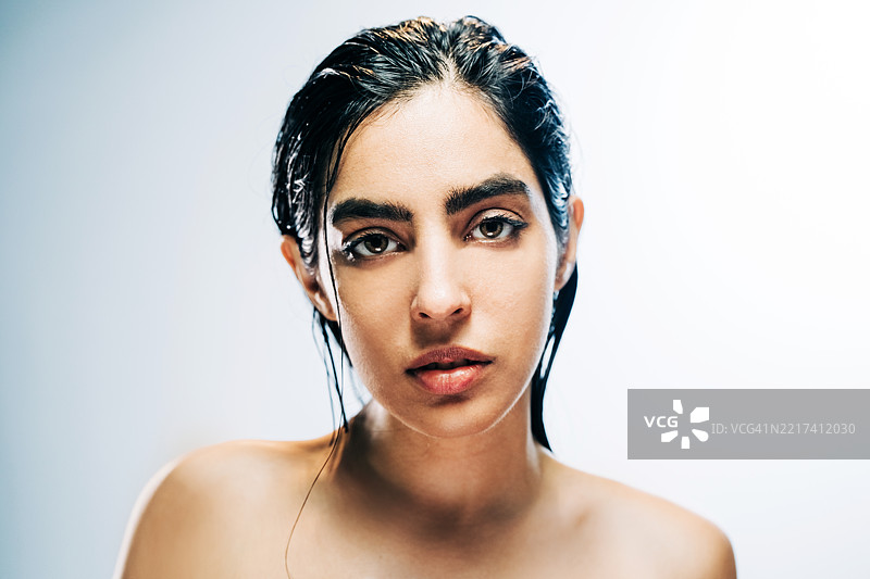 美丽印度女性的肖像。图片素材