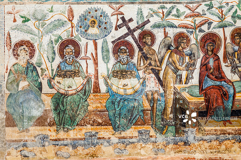 沃罗内茨修道院外墙上的壁画图片素材