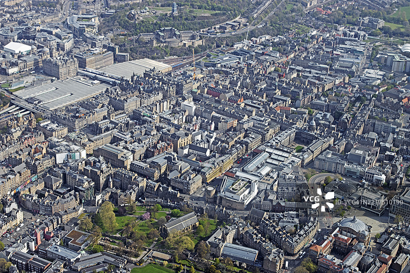 爱丁堡城市景观的鸟瞰图图片素材