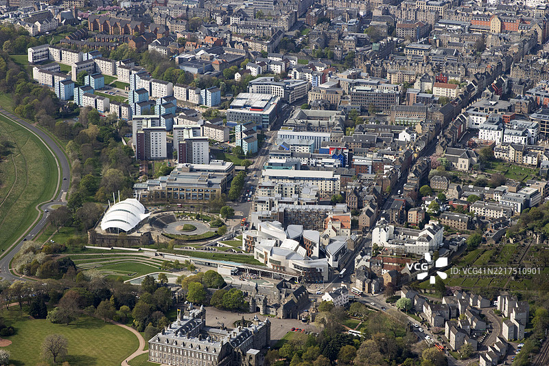 爱丁堡的霍利鲁德鸟瞰图图片素材